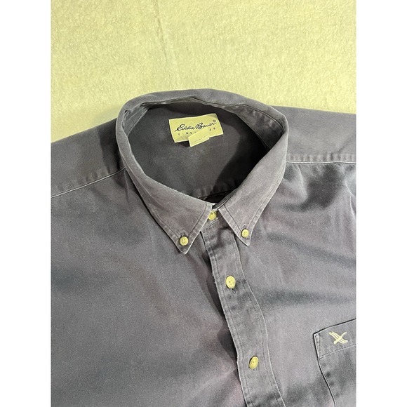 Vintage Eddie Bauer Shirt Men's Size XL Tall MT Blue Long Sleeve - Picture 6 of 16